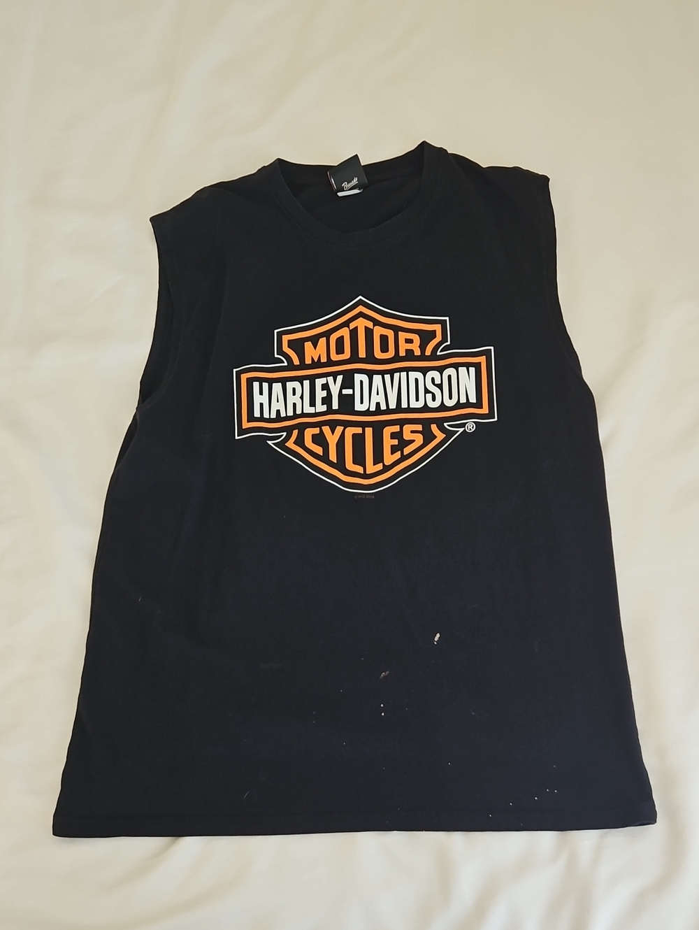Harley-Davidson Men's Black Sleeveless Cotton Tee Shirt Size 2XL